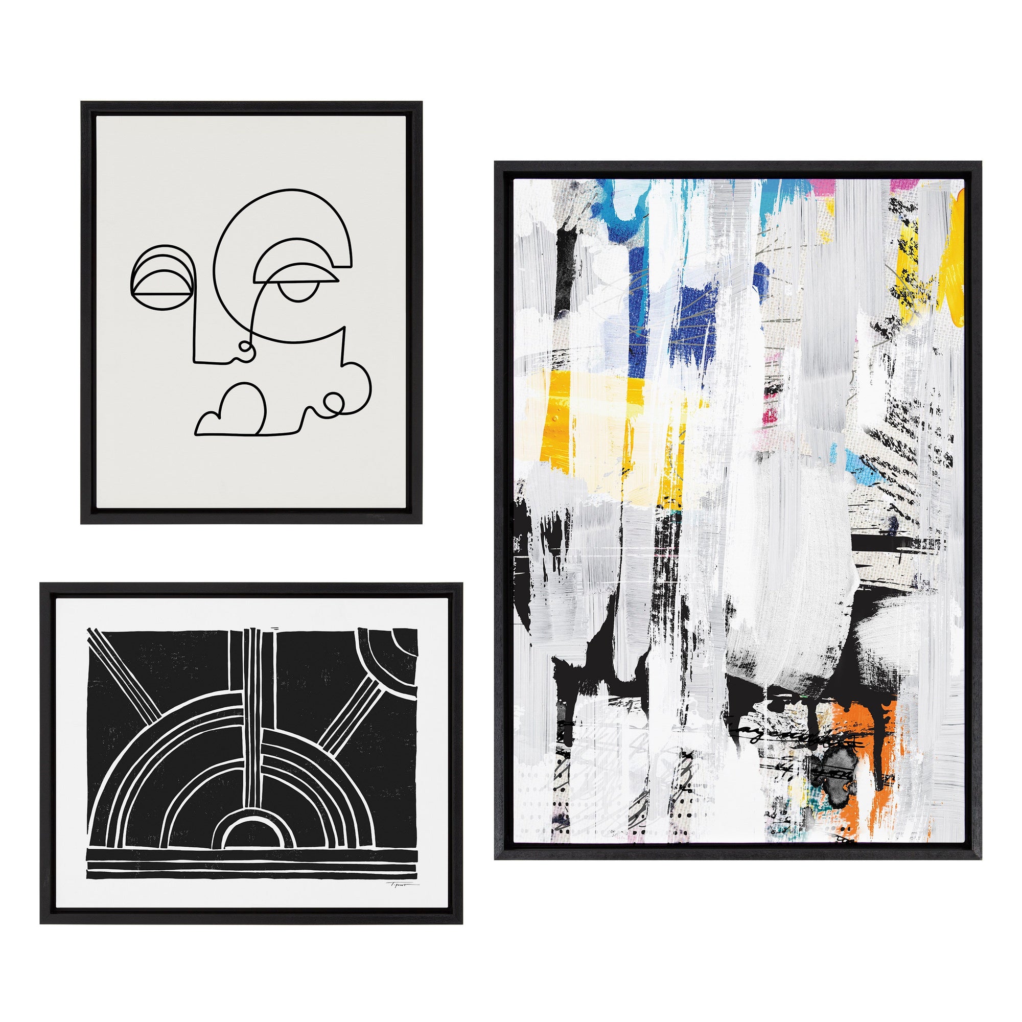 Sylvie NC Street Art 2, Inner Battle, and Abstract Sunset Framed Canvas by kateandlaurel - product image 7 for Resin Society
