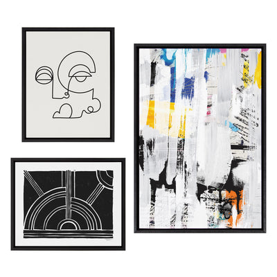 Sylvie NC Street Art 2, Inner Battle, and Abstract Sunset Framed Canvas by kateandlaurel - product image 7 for Resin Society