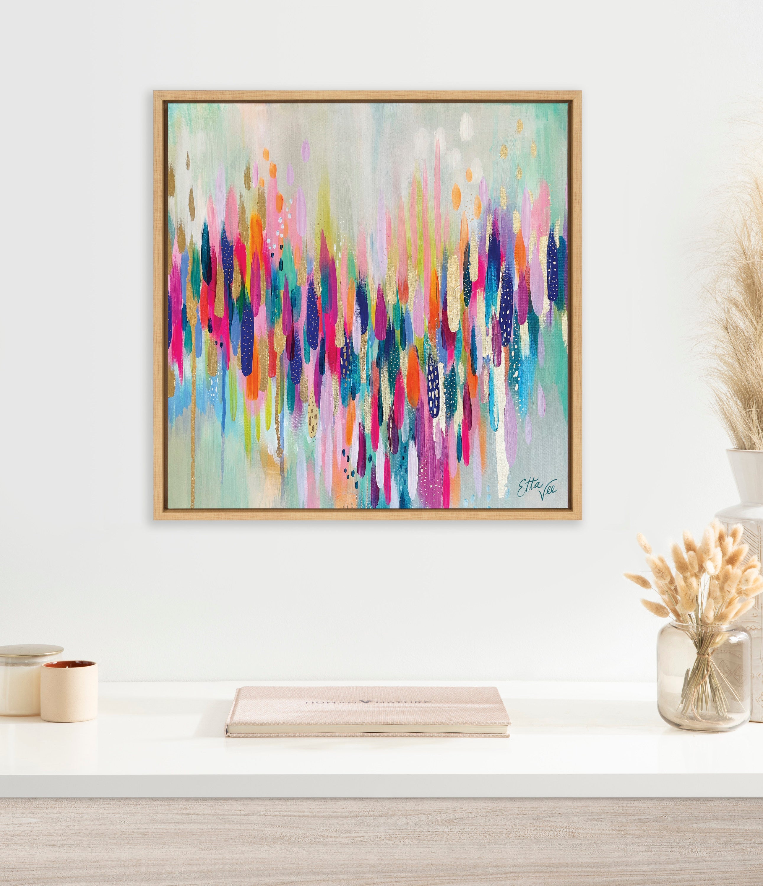 Sylvie Brushstroke 154 Framed Canvas by Jessi Raulet of Ettavee