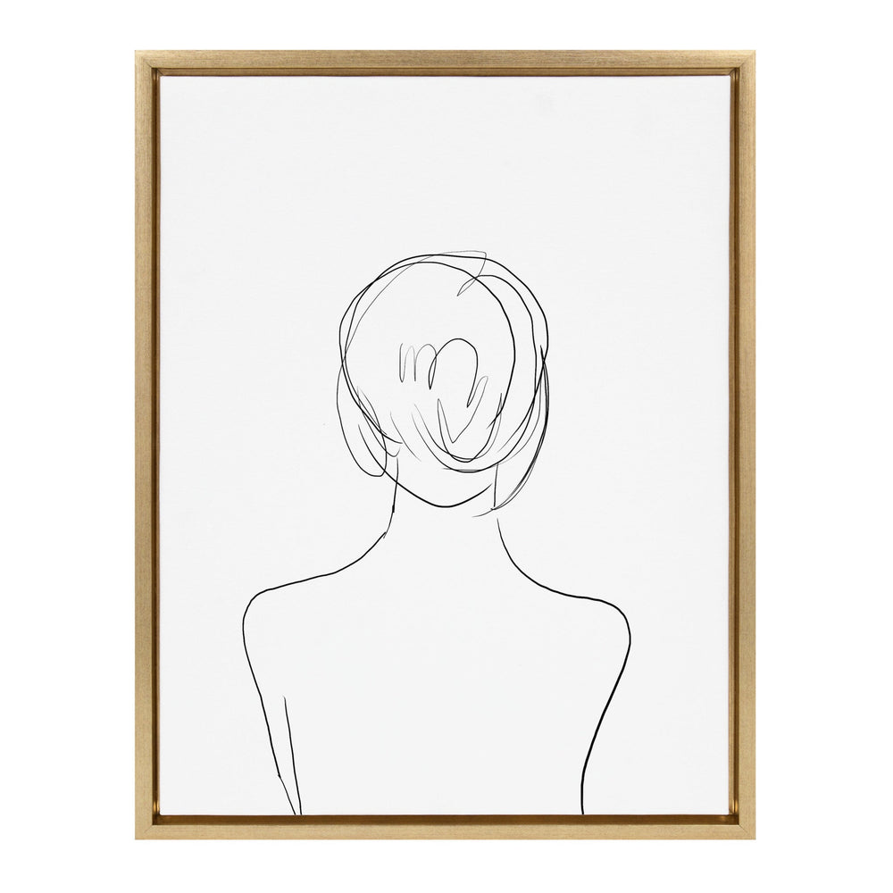 Sylvie Minimalist Woman Framed Canvas by kateandlaurel - main product image for Resin Society