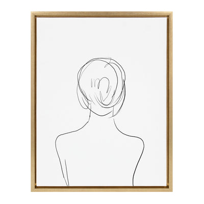 Sylvie Minimalist Woman Framed Canvas by kateandlaurel - main product image for Resin Society