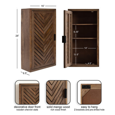 Mezzeta Tall Wood Bath Cabinet