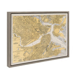 Sylvie Boston Harbor Map Framed Canvas by kateandlaurel - product image 2 for Resin Society