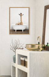 Sylvie Giraffe 2 in the Tub Color Framed Canvas by kateandlaurel - product image 14 for Resin Society