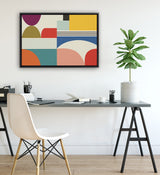 Sylvie Mid Century Modern Pattern Framed Canvas