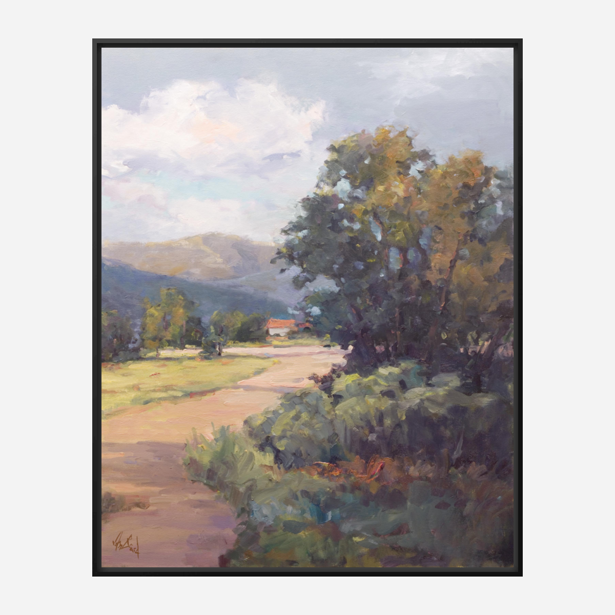 Hillside Cottage Artist Enhanced Canvas Print by John Beard Collection - product image 5 for Resin Society