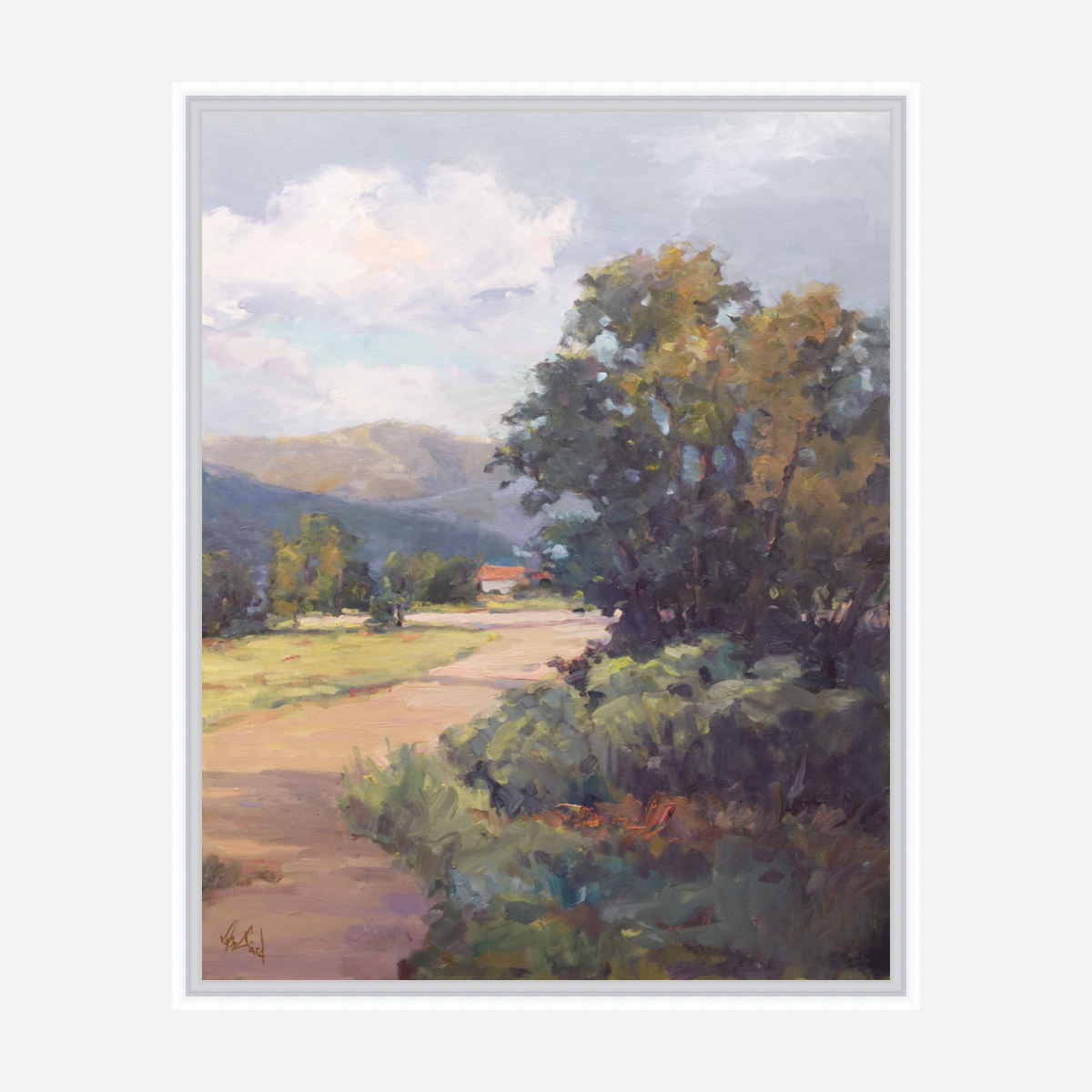 Hillside Cottage Artist Enhanced Canvas Print by John Beard Collection - product image 6 for Resin Society