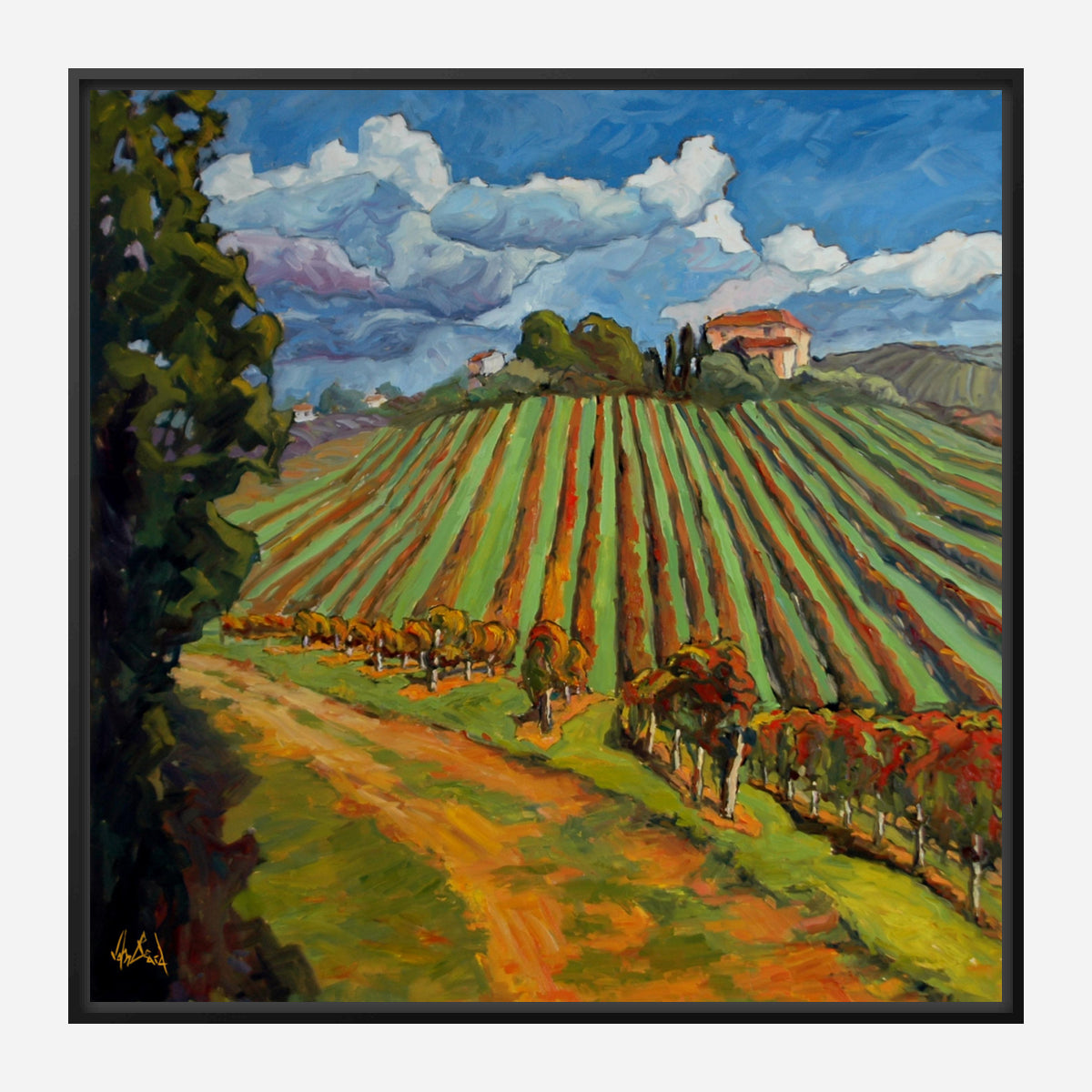Hillside Vineyard Artist Canvas Enhanced Print by John Beard Collection - product image 5 for Resin Society
