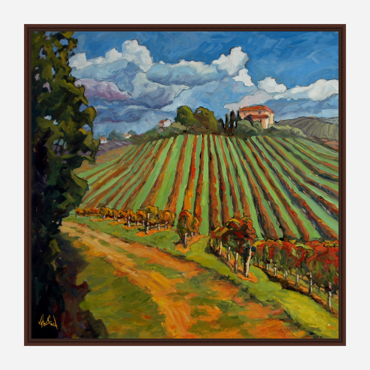 Hillside Vineyard Artist Canvas Enhanced Print by John Beard Collection - product image 7 for Resin Society
