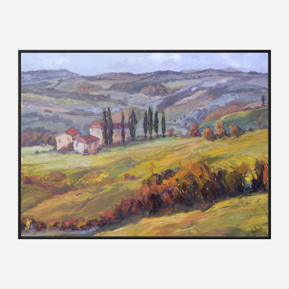 Hills of Cortona Artist Enhanced Canvas Print by John Beard Collection - product image 5 for Resin Society