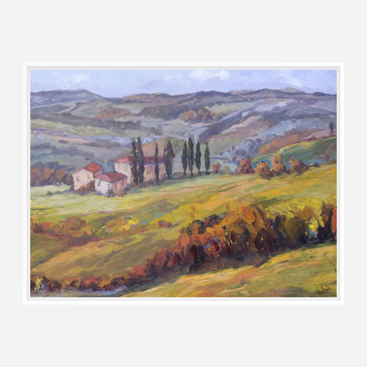 Hills of Cortona Artist Enhanced Canvas Print by John Beard Collection - product image 6 for Resin Society