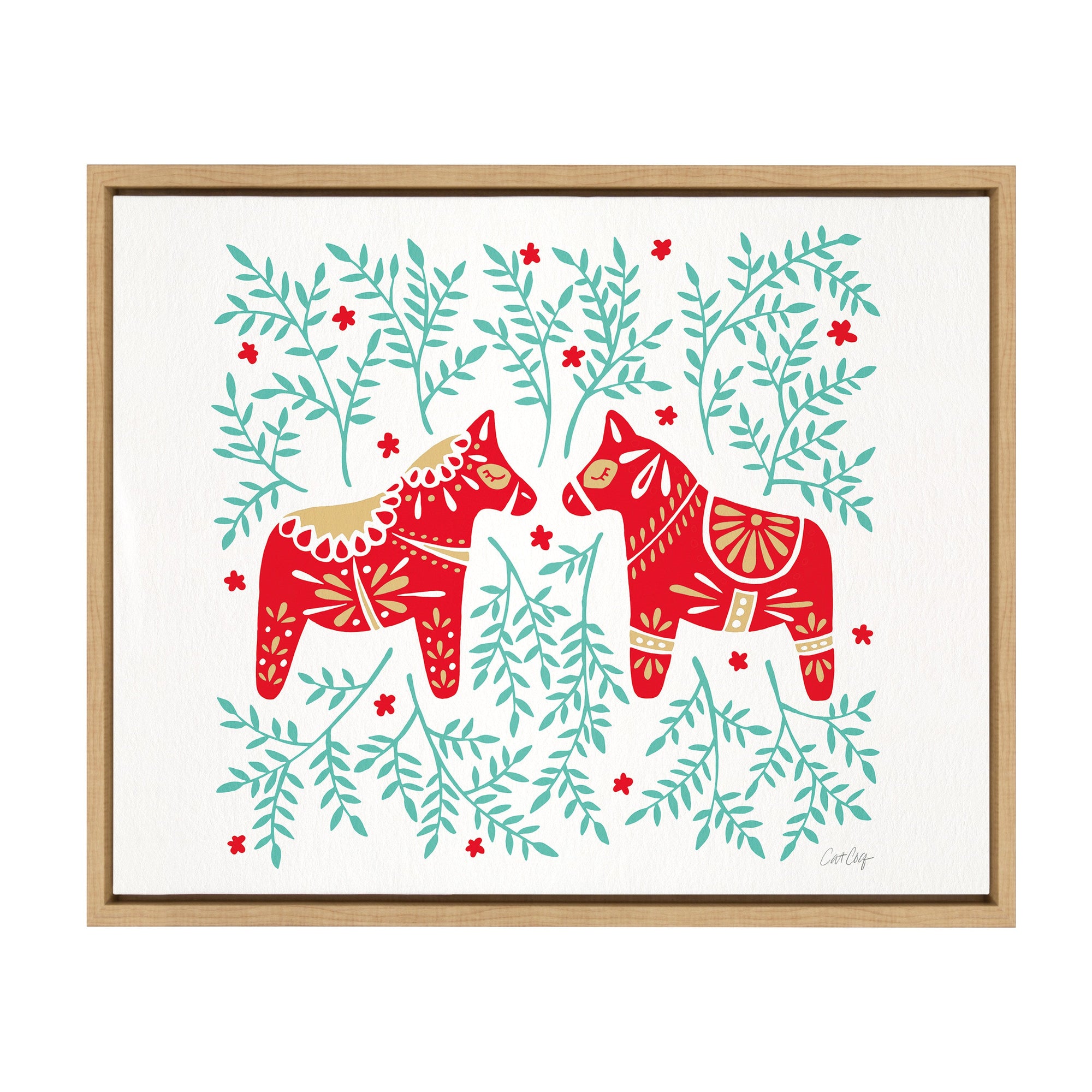 Sylvie Swedish Dala Horses Framed Canvas by kateandlaurel - product image 9 for Resin Society