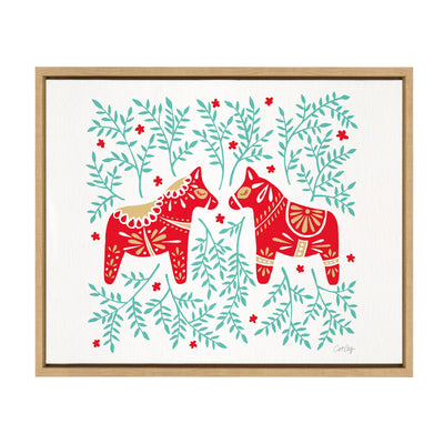 Sylvie Swedish Dala Horses Framed Canvas by kateandlaurel - product image 9 for Resin Society