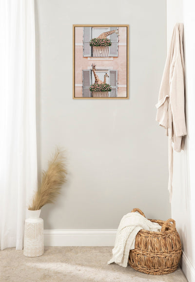 Sylvie Giraffe Neighbors Framed Canvas by July Art Prints