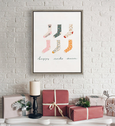 Sylvie Happy Sock Season Framed Canvas by kateandlaurel - product image 7 for Resin Society