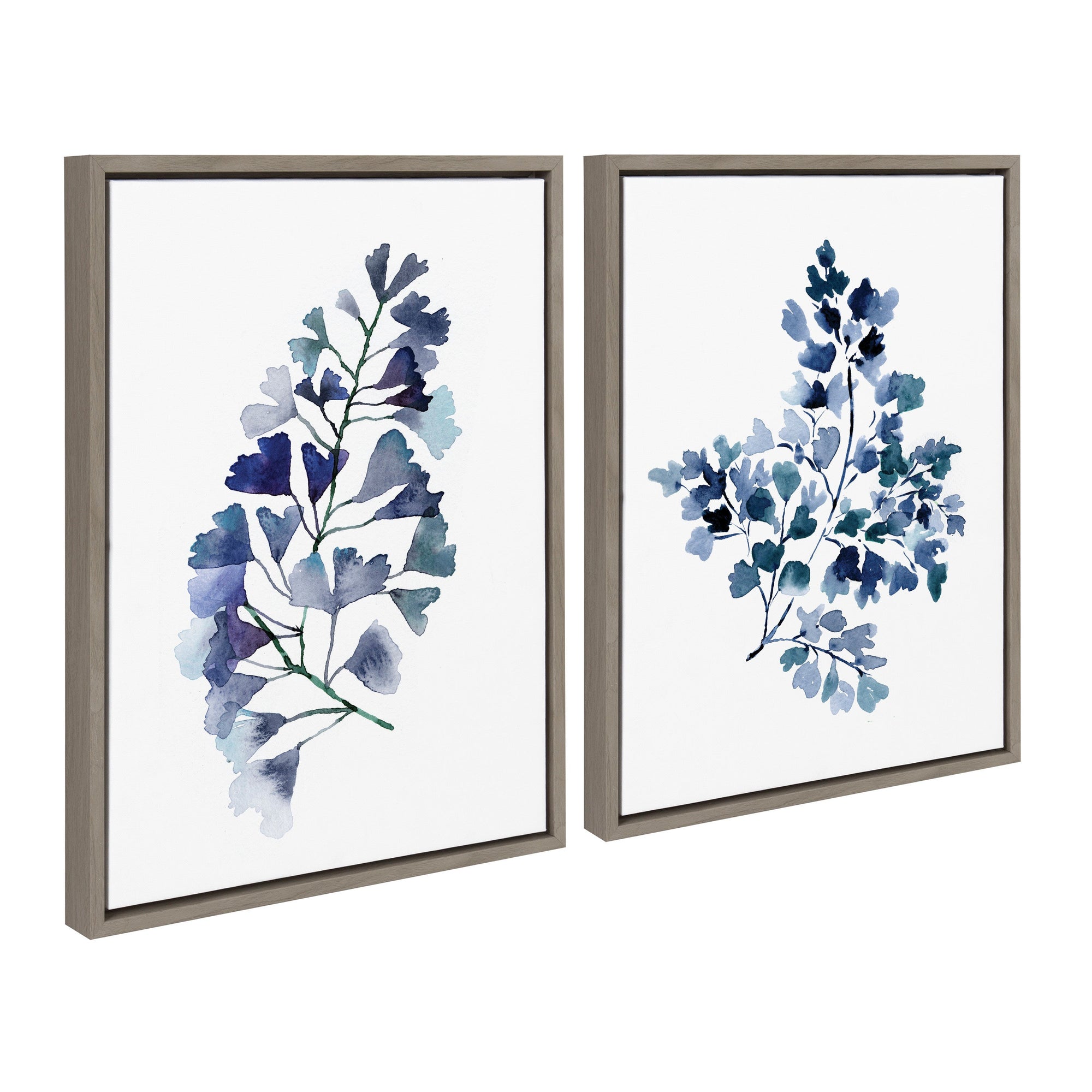 Sylvie Botanical Split Fern Indigo and Botanical Maiden Indigo Framed by kateandlaurel - product image 7 for Resin Society