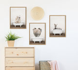 Sylvie Baby Zebra in Rustic Bath Framed Canvas by kateandlaurel - product image 11 for Resin Society
