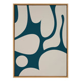 Sylvie Groovy Happy Abstract Dark Green Teal and Tan Framed Canvas by kateandlaurel - product image 7 for Resin Society