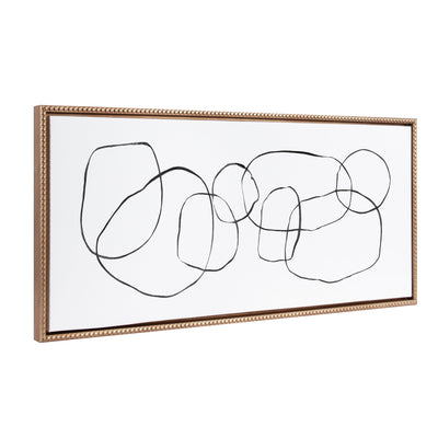 Sylvie Beaded Dancing Circles Framed Canvas by Teju Reval