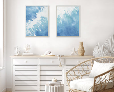 Sylvie Into the Blue 1 and 2 Framed Canvas by kateandlaurel - product image 6 for Resin Society