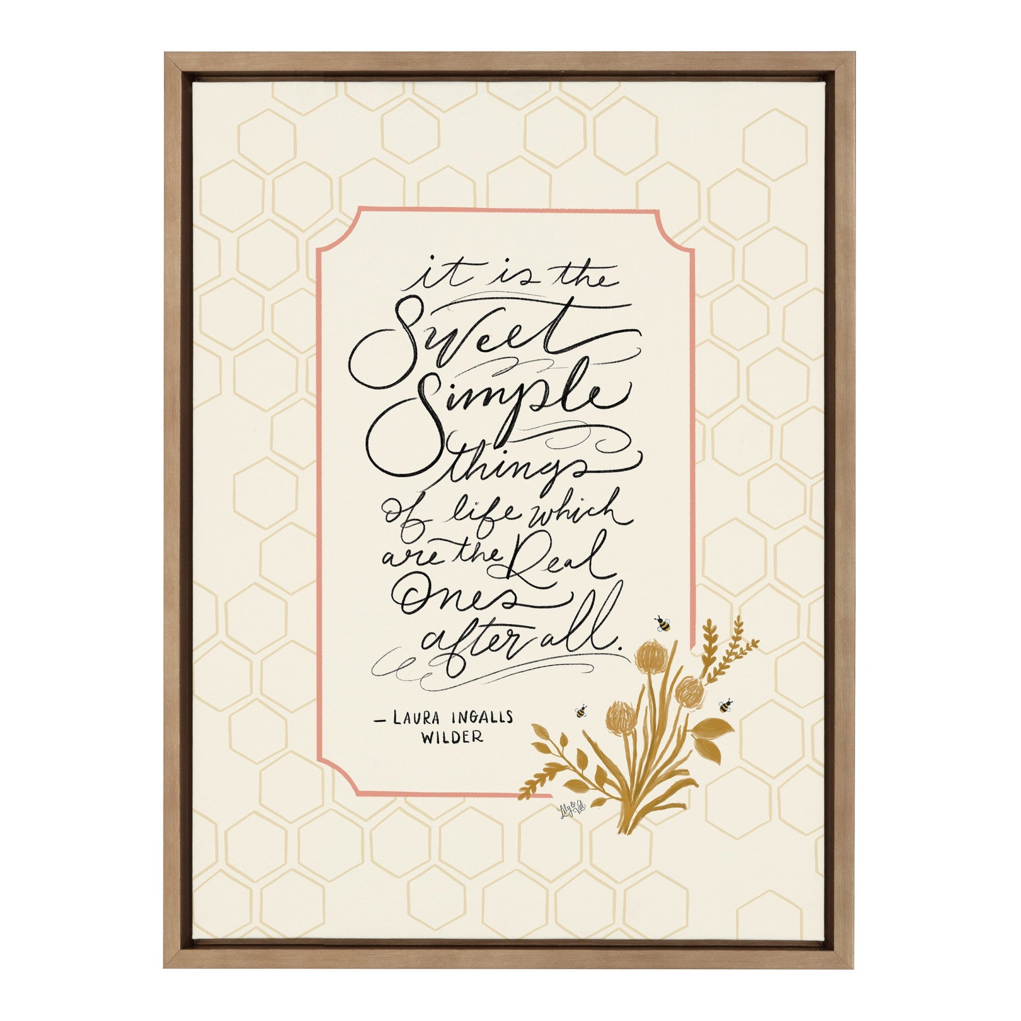 Sylvie Sweet Simple Things Framed Canvas by Valerie McKeehan of Lily by kateandlaurel - main product image for Resin Society