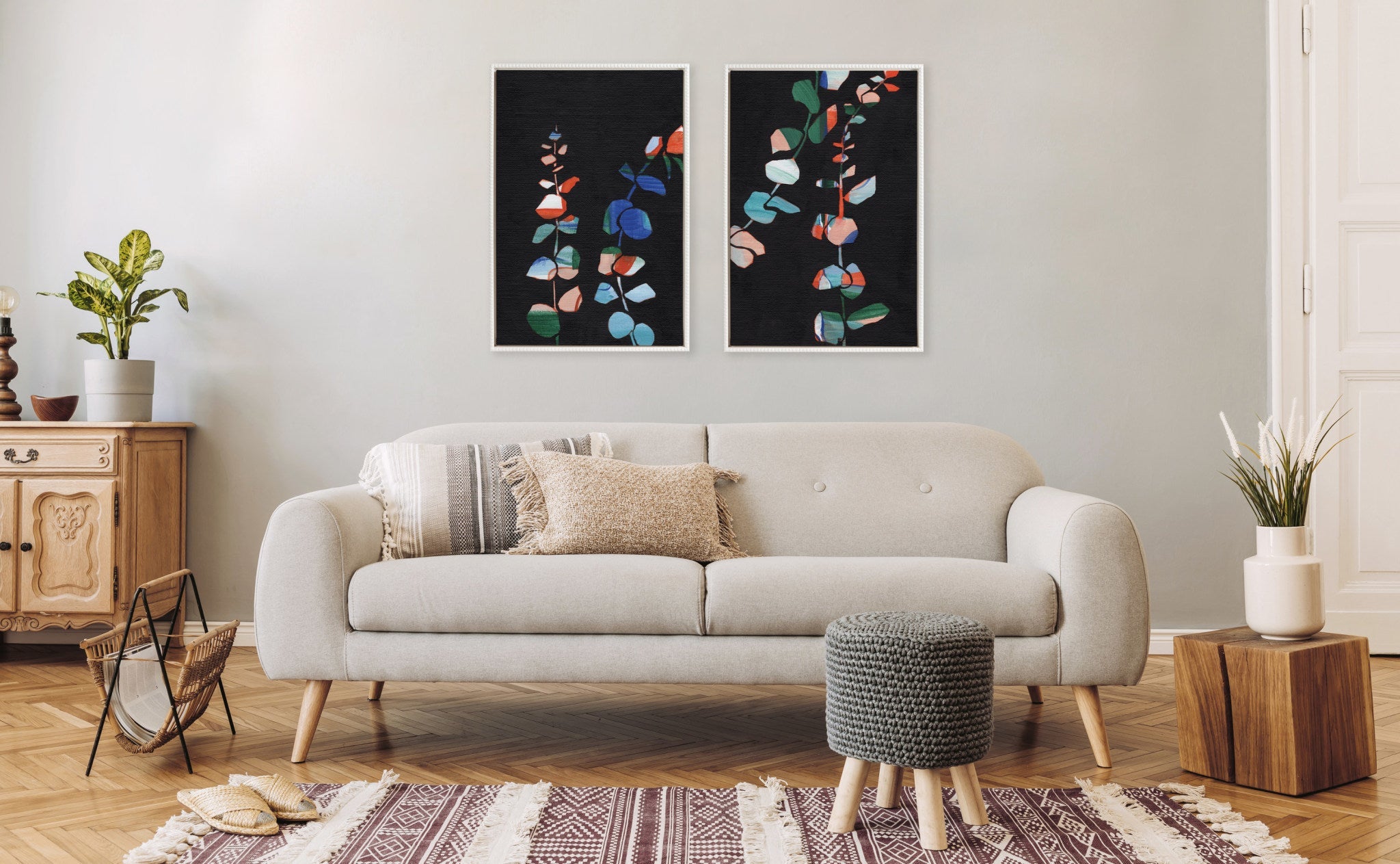 Sylvie Beaded Jade I and II Framed Canvas Art Set by Kateandlaurel