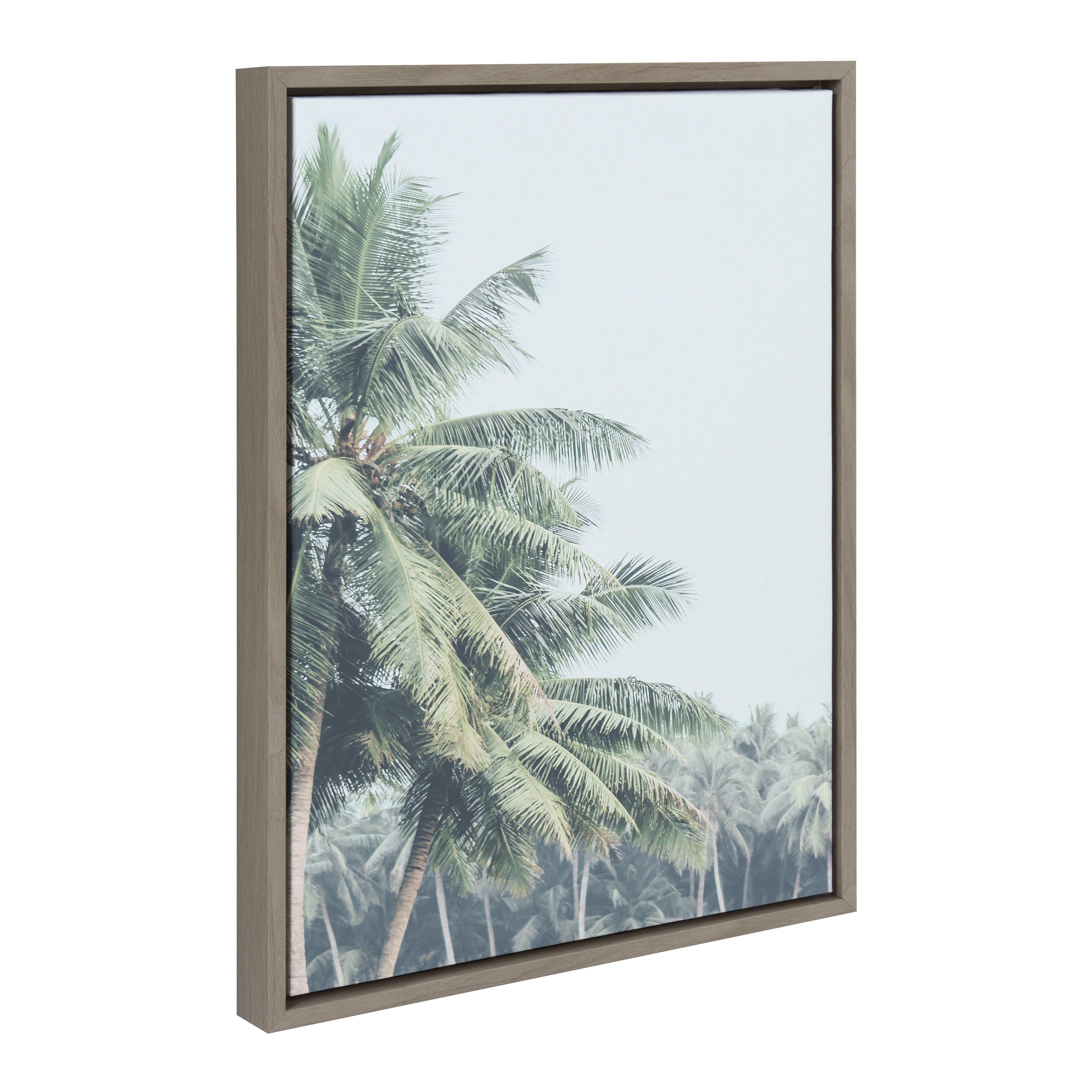 Sylvie Pale Green Coconut Palm Trees Framed Canvas by The Creative by kateandlaurel - product image 10 for Resin Society