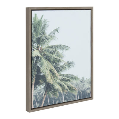Sylvie Pale Green Coconut Palm Trees Framed Canvas by The Creative by kateandlaurel - product image 10 for Resin Society