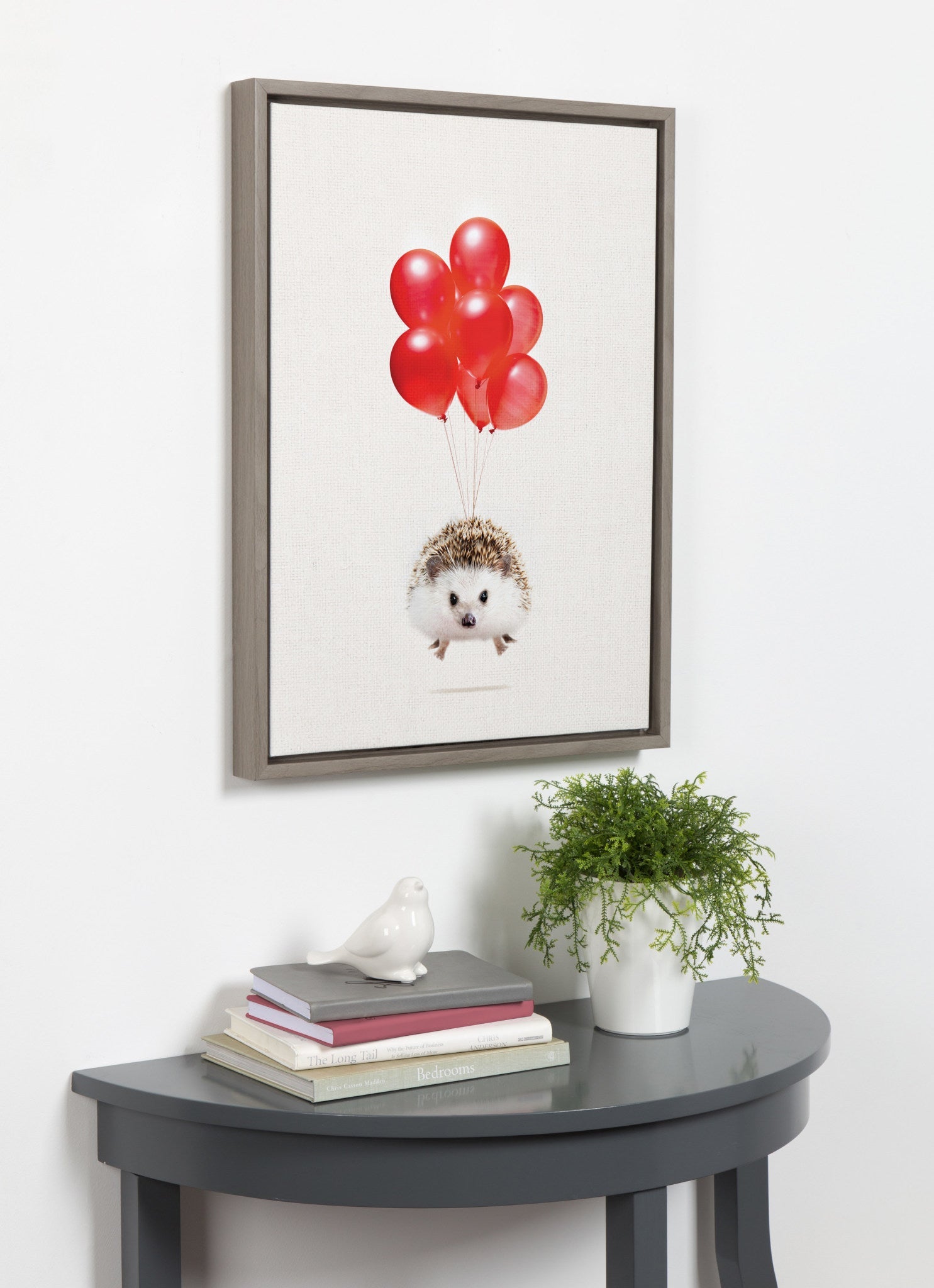 Sylvie Hedgehog Balloons Framed Canvas By Amy Peterson by kateandlaurel - product image 5 for Resin Society
