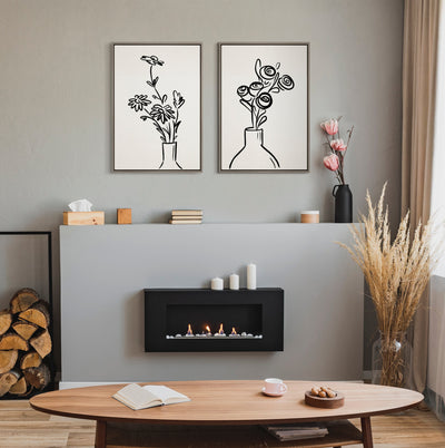 Sylvie Still Life Flowers in Vase Framed Canvas Set by The Creative by kateandlaurel - product image 5 for Resin Society