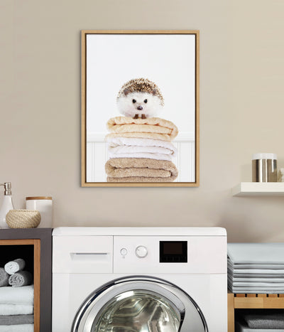 Sylvie Fold Hedgehog 1 Framed Canvas by kateandlaurel - product image 10 for Resin Society