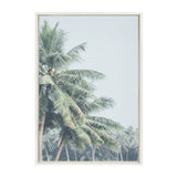 Sylvie Pale Green Coconut Palm Trees Framed Canvas by The Creative by kateandlaurel - main product image for Resin Society