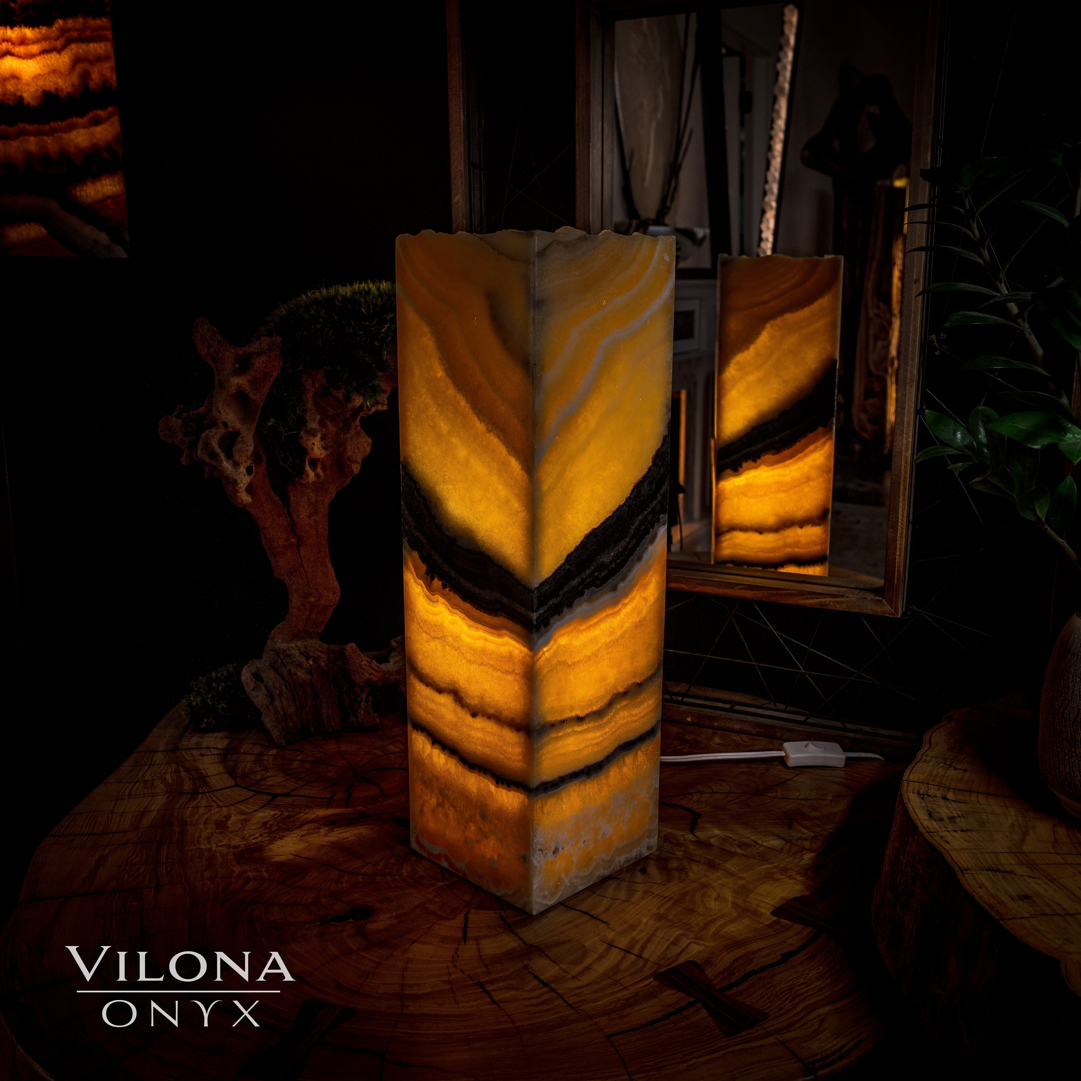 Honeycomb Onyx Table Lamp #2