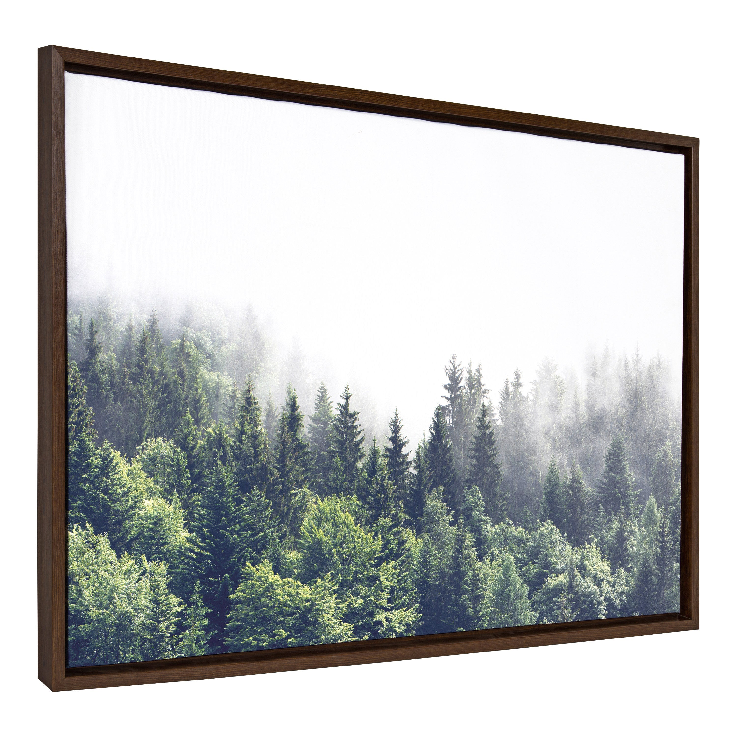 Sylvie Lush Green Forest On A Foggy Day Framed Canvas