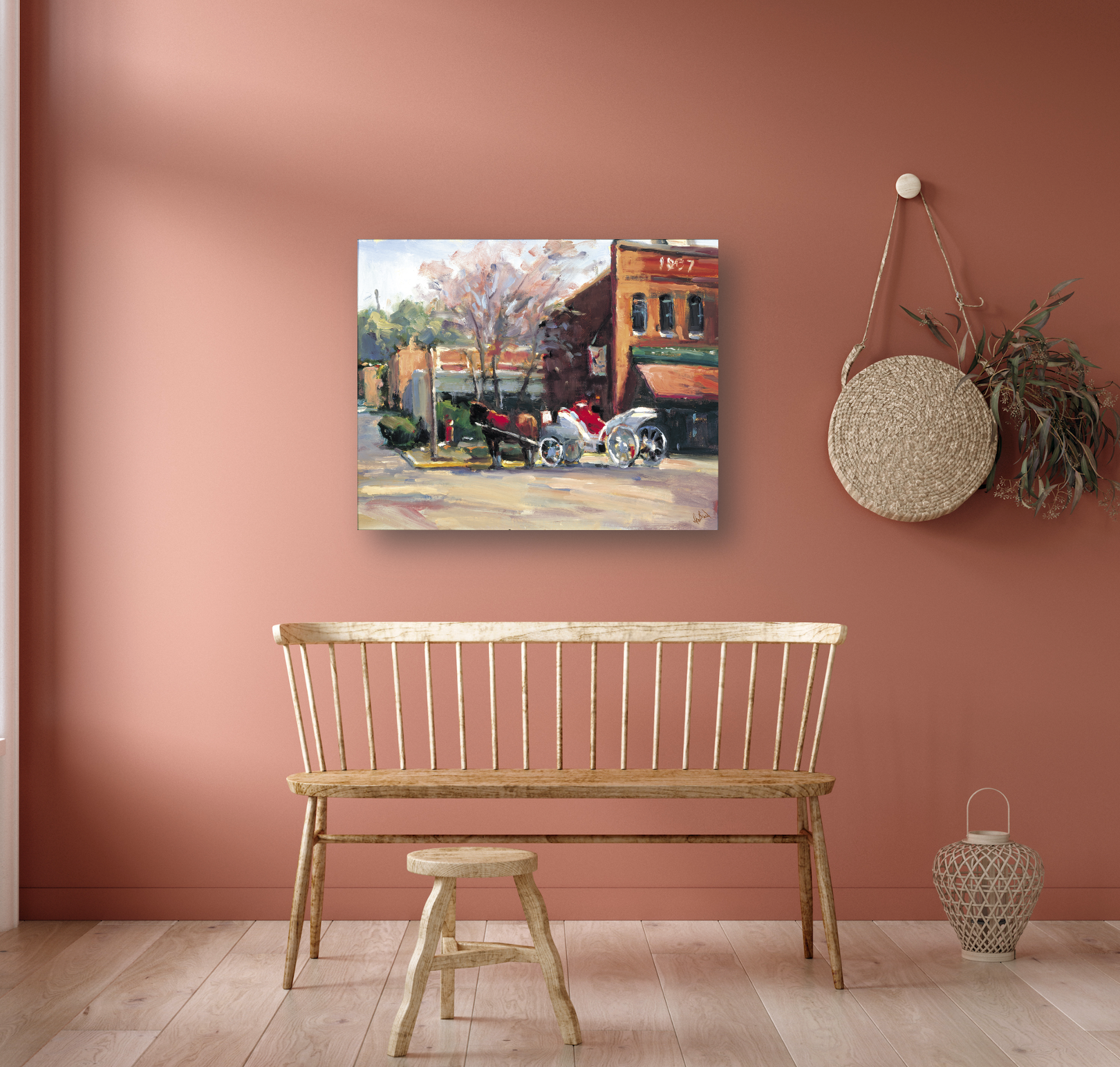 Horse and Carriage Artist Enhanced Canvas Print