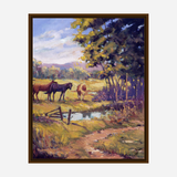 Horses by the Ponds Artist Enhanced Canvas Print by John Beard Collection - product image 7 for Resin Society