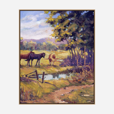 Horses by the Ponds Artist Enhanced Canvas Print by John Beard Collection - product image 8 for Resin Society