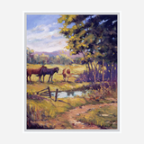 Horses by the Ponds Artist Enhanced Canvas Print by John Beard Collection - product image 6 for Resin Society