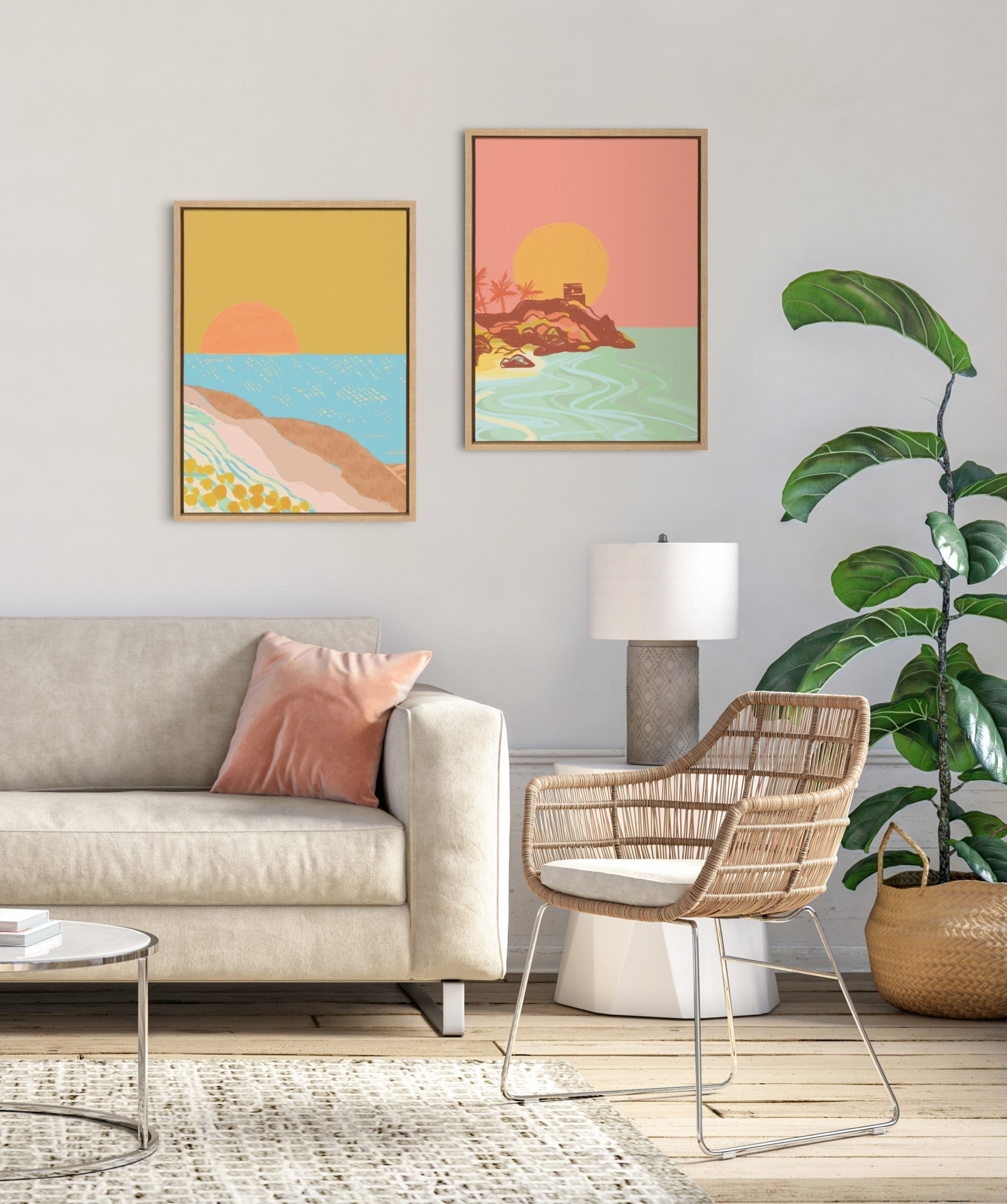Sylvie Golden Hour Framed Canvas by kateandlaurel - product image 7 for Resin Society