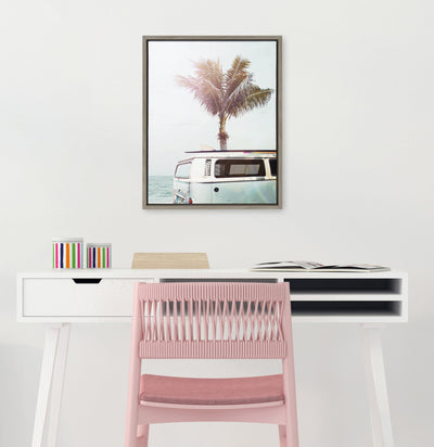 Sylvie Blue Beach Van Framed Canvas by Amy Peterson Art Studio by kateandlaurel - product image 6 for Resin Society