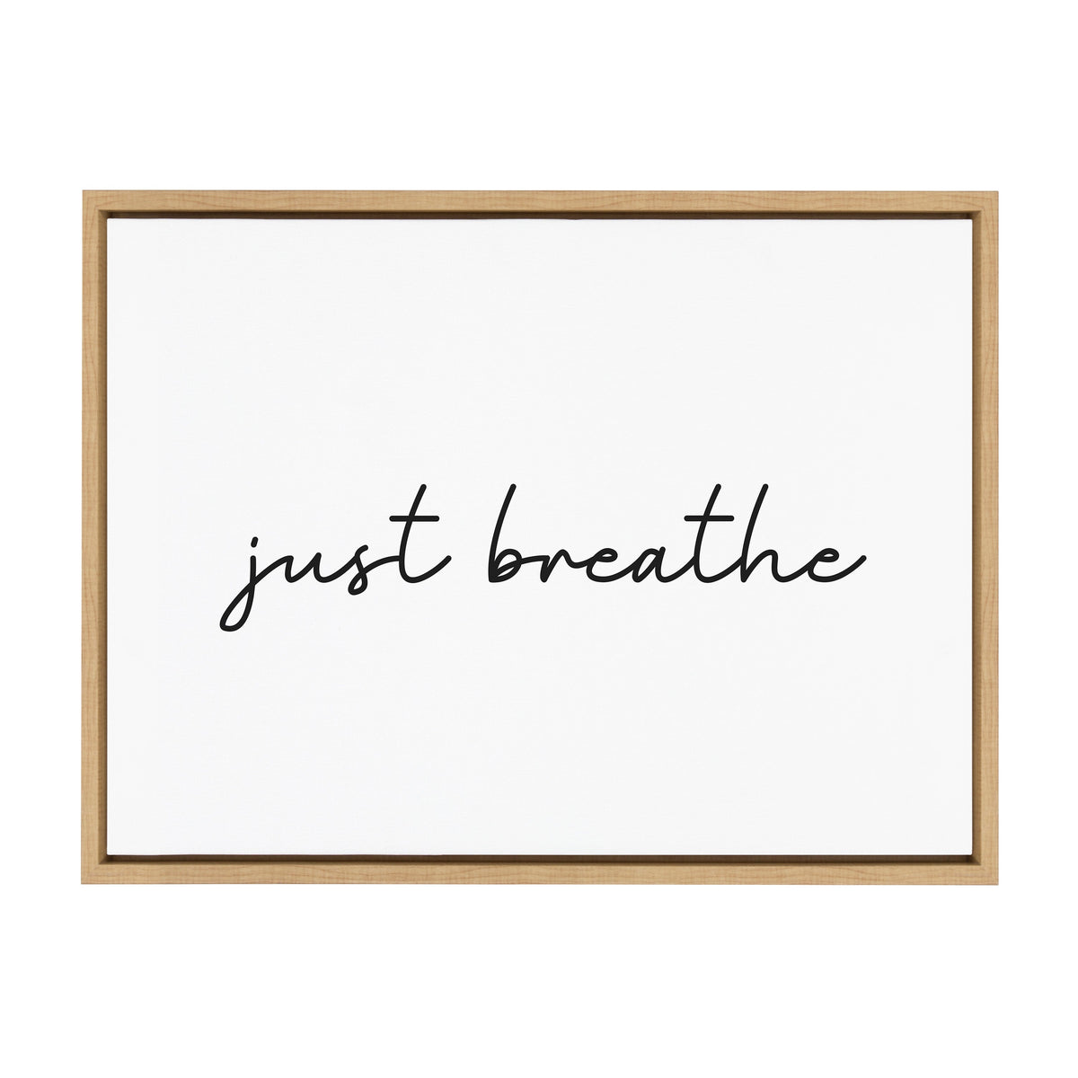 Sylvie Just Breathe Horizontal BW Framed Canvas by kateandlaurel - product image 2 for Resin Society