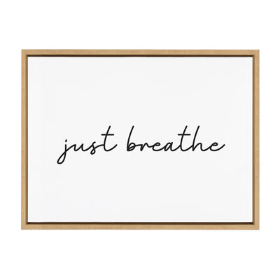 Sylvie Just Breathe Horizontal BW Framed Canvas by kateandlaurel - product image 2 for Resin Society