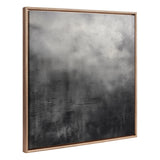 Sylvie Beaded Tonal Abstract canvas art featuring black and charred gray tones with a gold vintage beaded frame