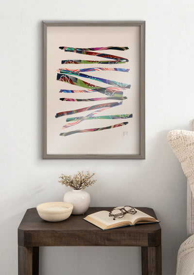 Blake Abstract Sticks 5 Framed Printed Glass by kateandlaurel - product image 5 for Resin Society