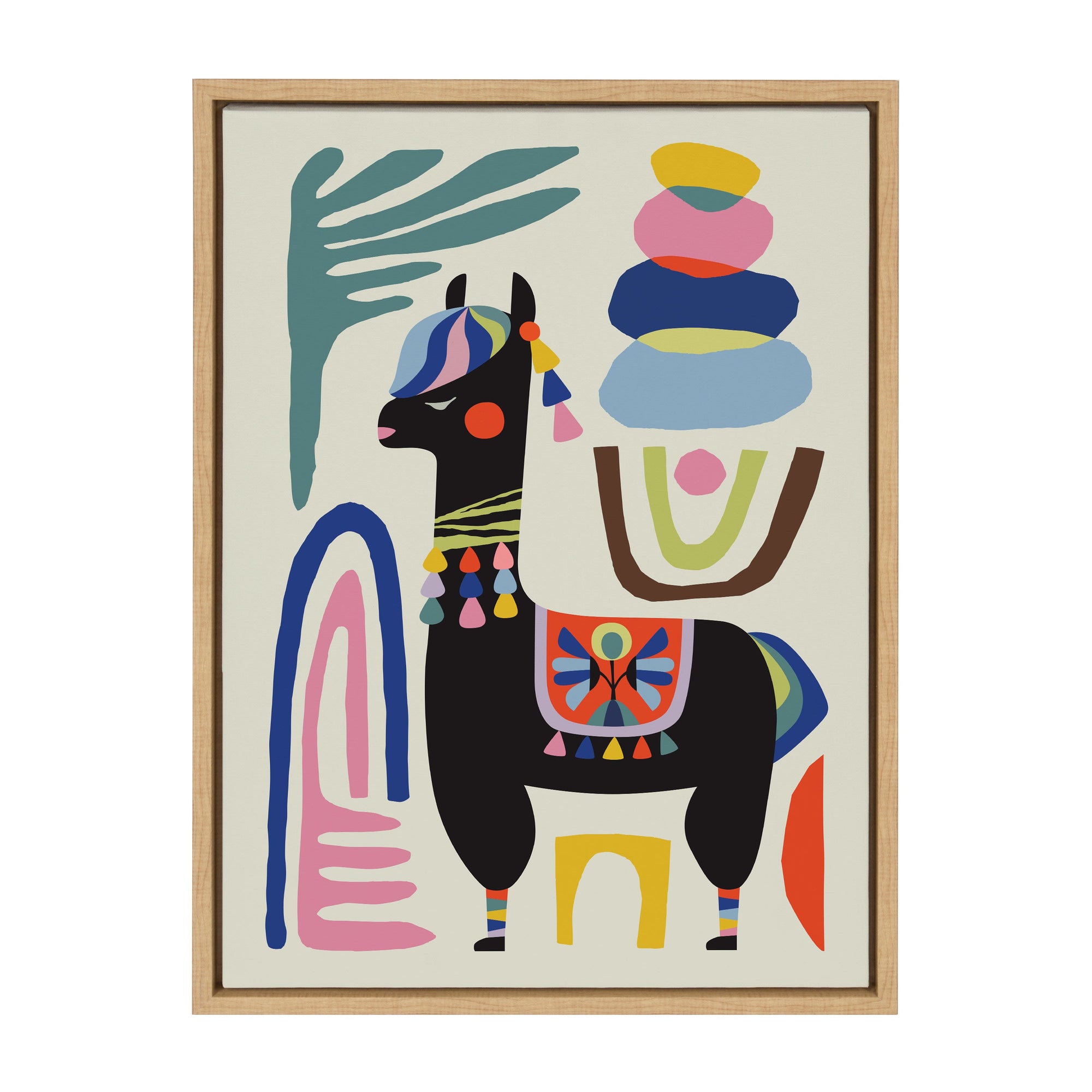 Sylvie Llama Mesatawe Framed Canvas by kateandlaurel - product image 7 for Resin Society