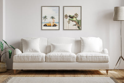 Sylvie Dinosaur Framed Canvas by July Art Prints