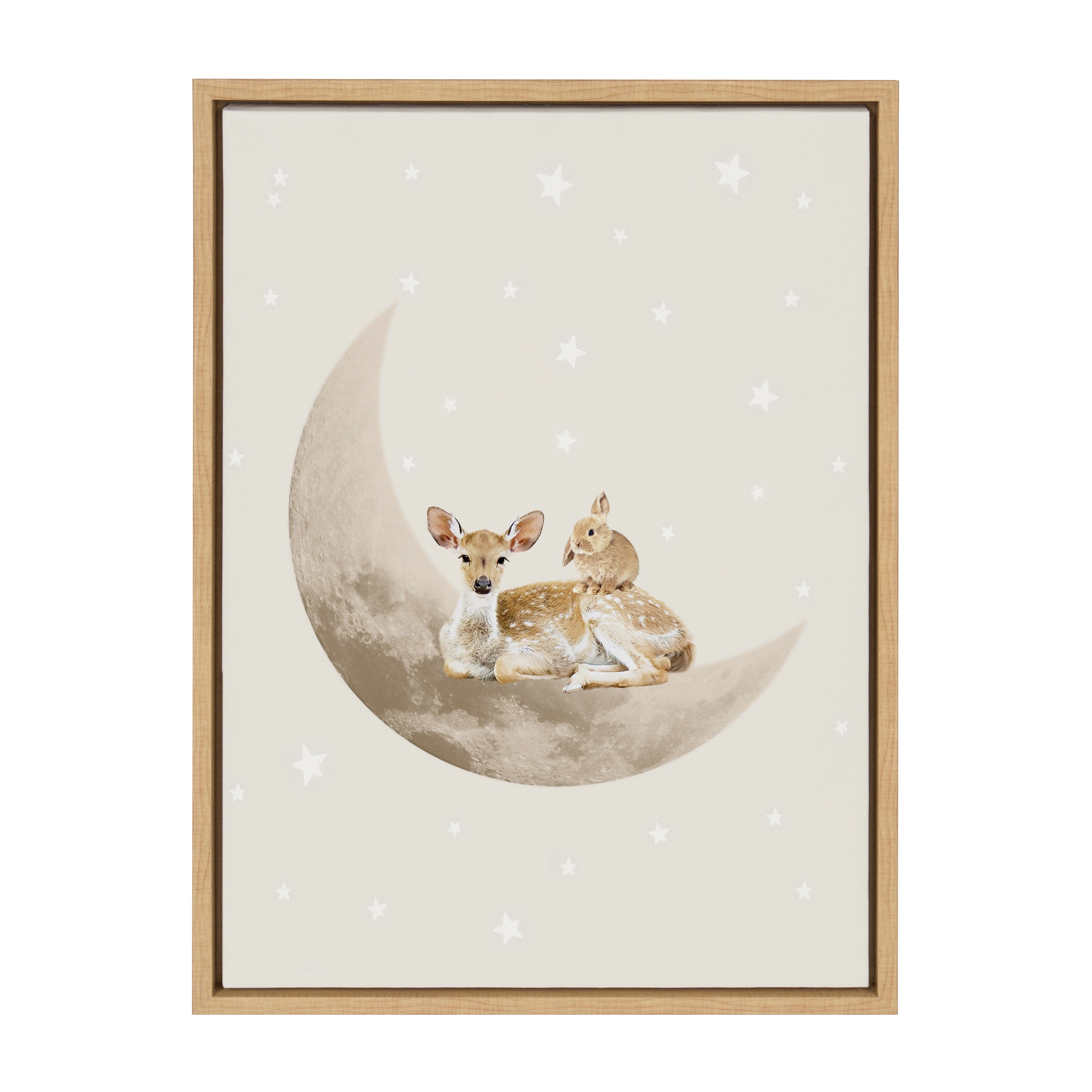 Sylvie On the Moon Framed Canvas by July Art Prints
