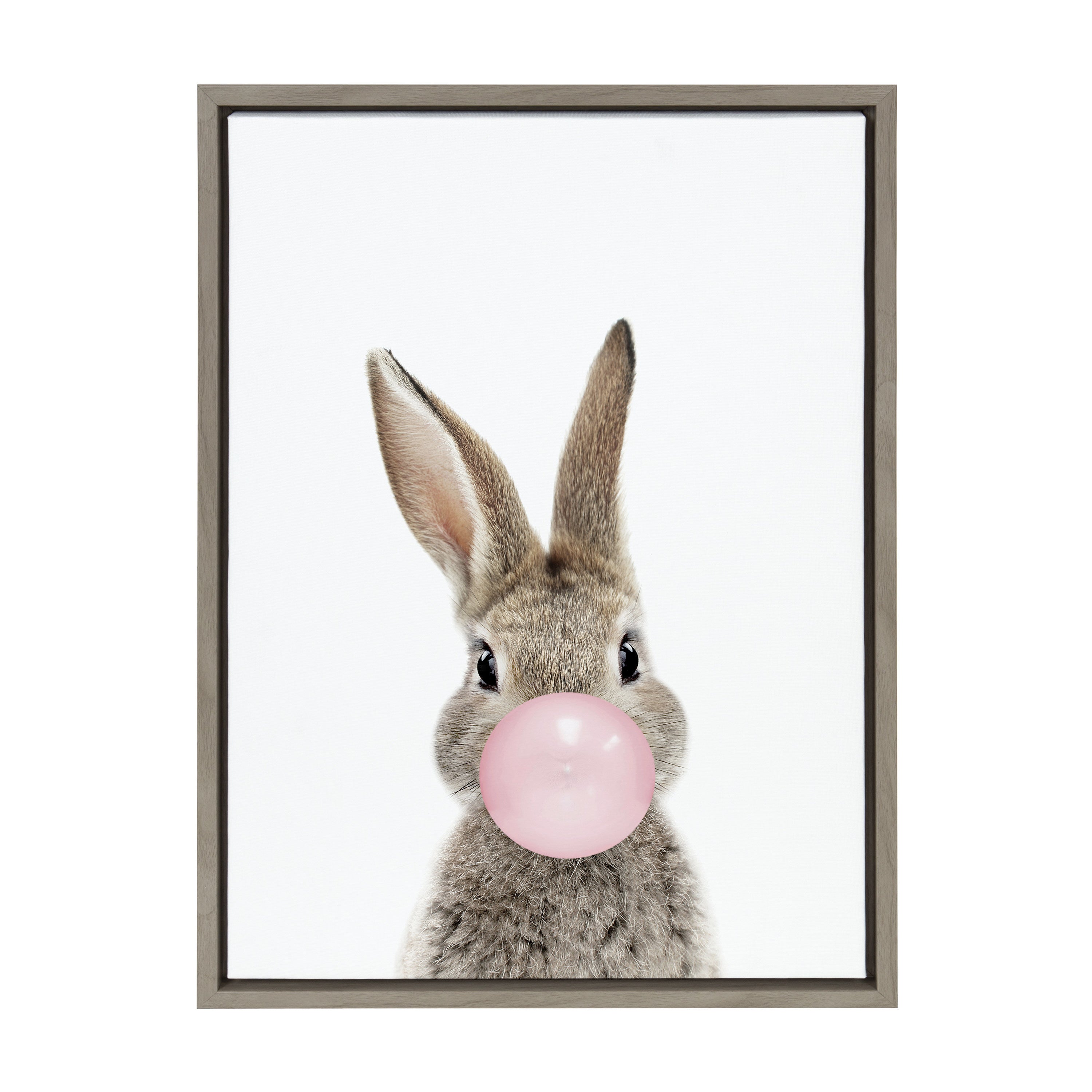 Sylvie Bubble Gum Bunny Framed Canvas by Amy Peterson Art Studio by kateandlaurel - product image 9 for Resin Society