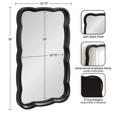 Hatherleigh Scallop Wood Wall Mirror by kateandlaurel - product image 10 for Resin Society