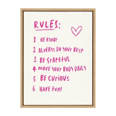 Sylvie House Rules Framed Canvas by Honey Island Studio